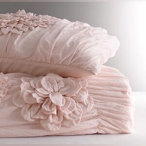 Washed Appliquéd Fleur Shams (2 included in price)